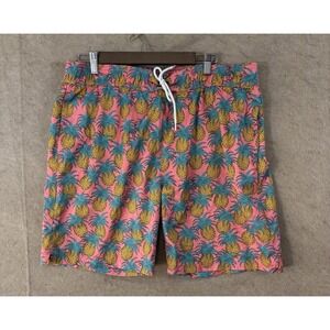 Sovereign Code Swim Trunks XL Pink Pineapple Pockets Hippie Retro 60s Groovy